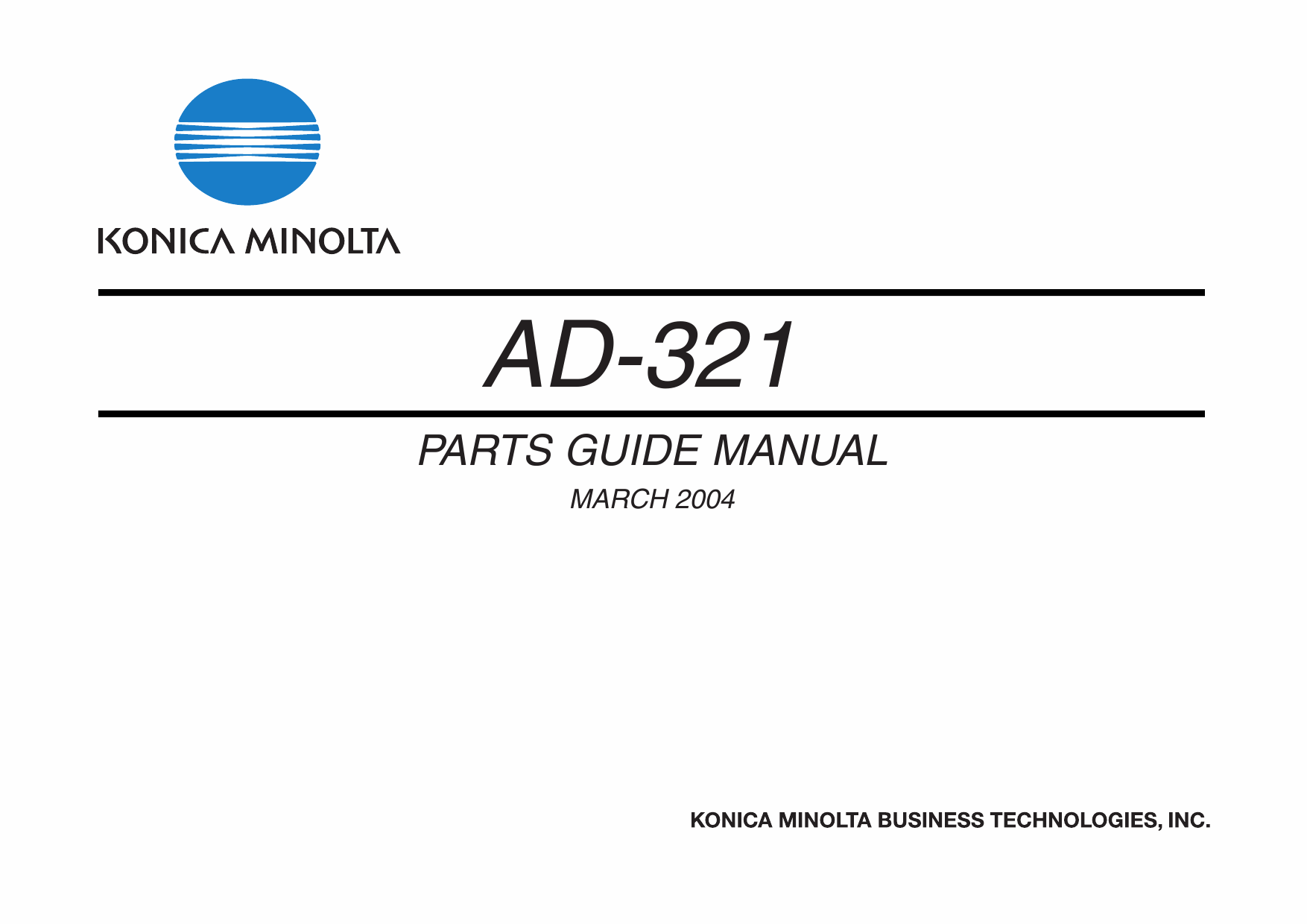 Konica-Minolta Options AD-321 Parts Manual-1